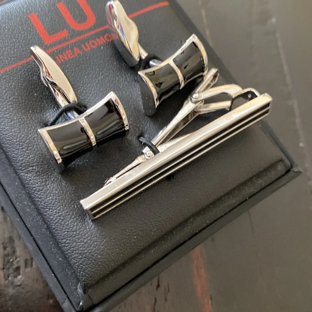 Linea Uomo Cufflinks and Tie Clip Set